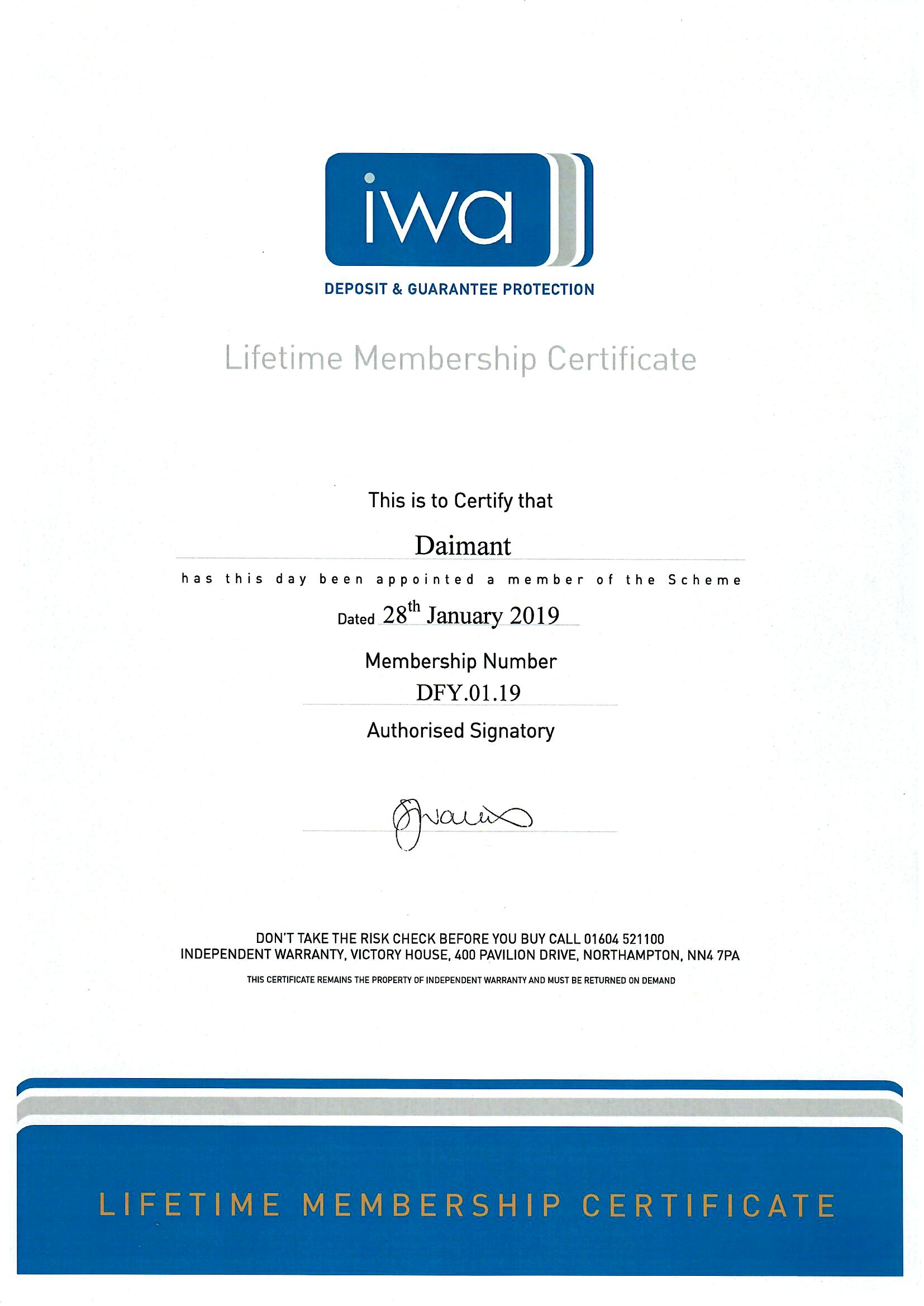 iwa certificat